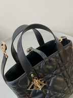 MINI TOUJOURS BUCKET BAG 18 IN BLACK CANNAGE CALFSKIN