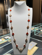 [⭐JeweliWhal]CLOVER 20 MOTIFS LASER CARNELIAN NECKLACE