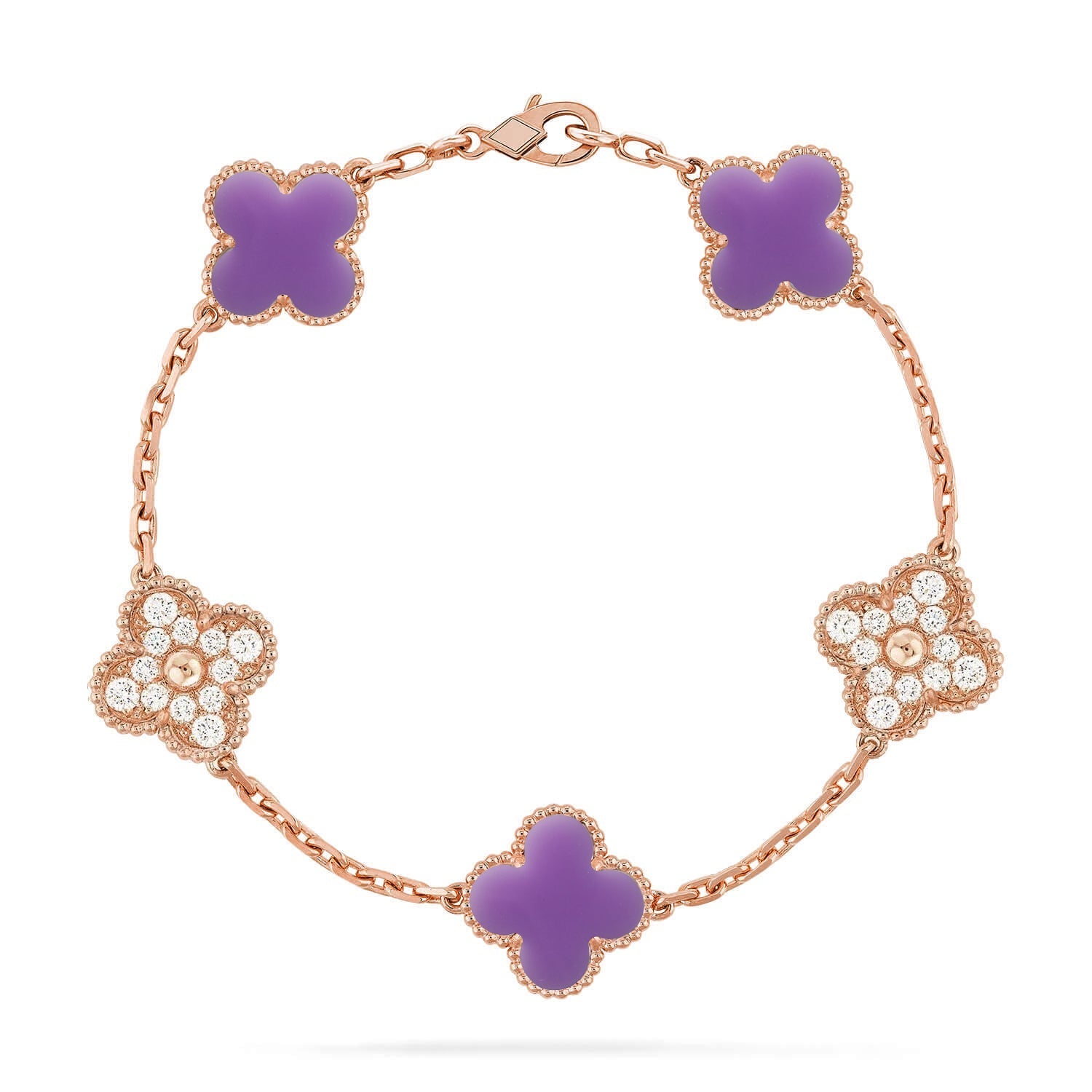 [⭐JeweliWhal]CLOVER 5 MOTIF LIGHT PURPLE BRACELET COLLECTION