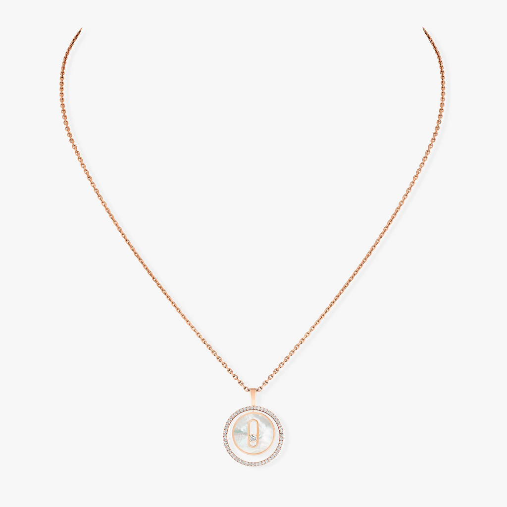 [⭐JeweliWhal]Demo MOVE 1 DIAMOND WHITE MOTHER OF PEARL PINK GOLD DIAMOND NECKLACE