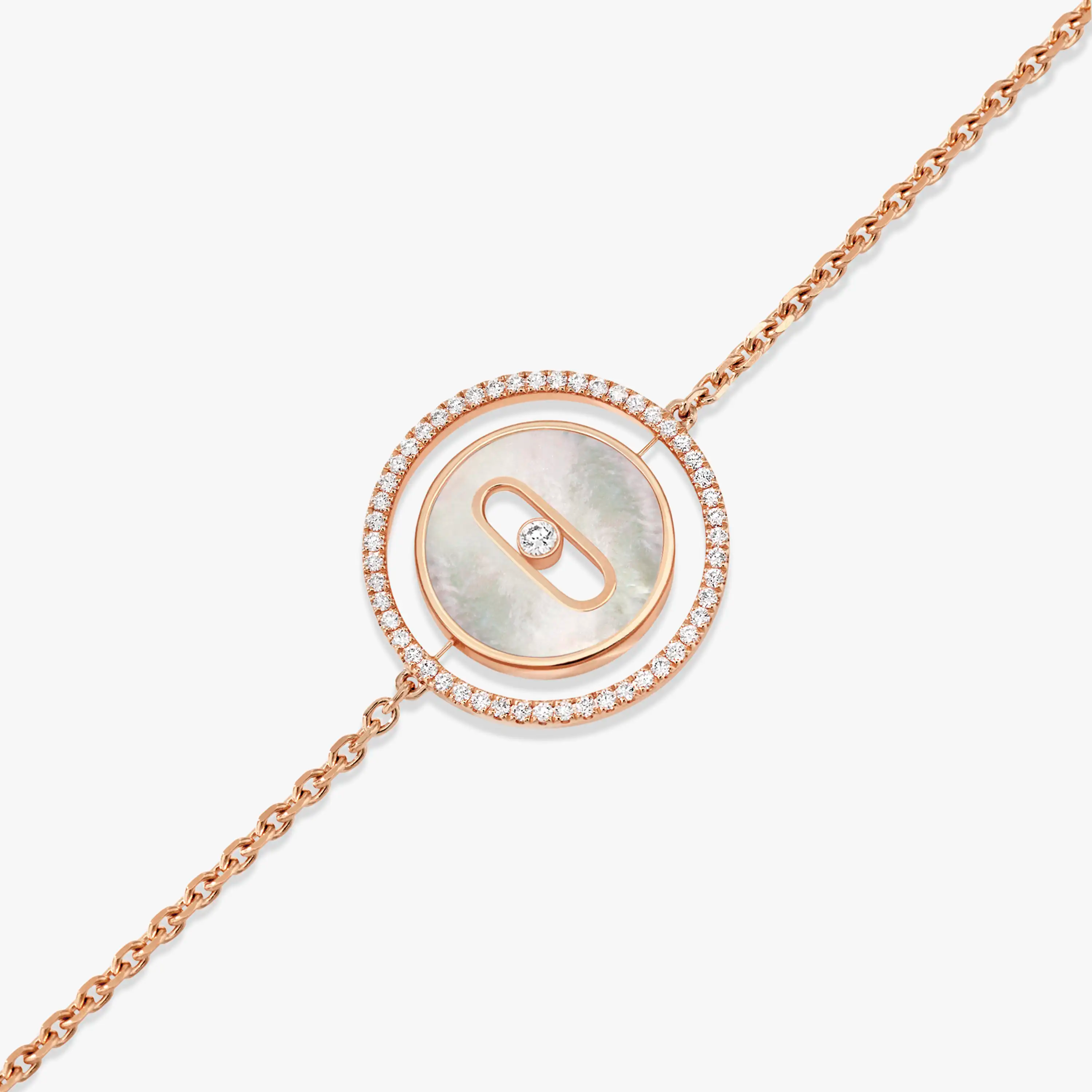 [⭐JeweliWhal]Demo MOVE WHITE MOTHER OF PEARL PINK GOLD DIAMOND BRACELET