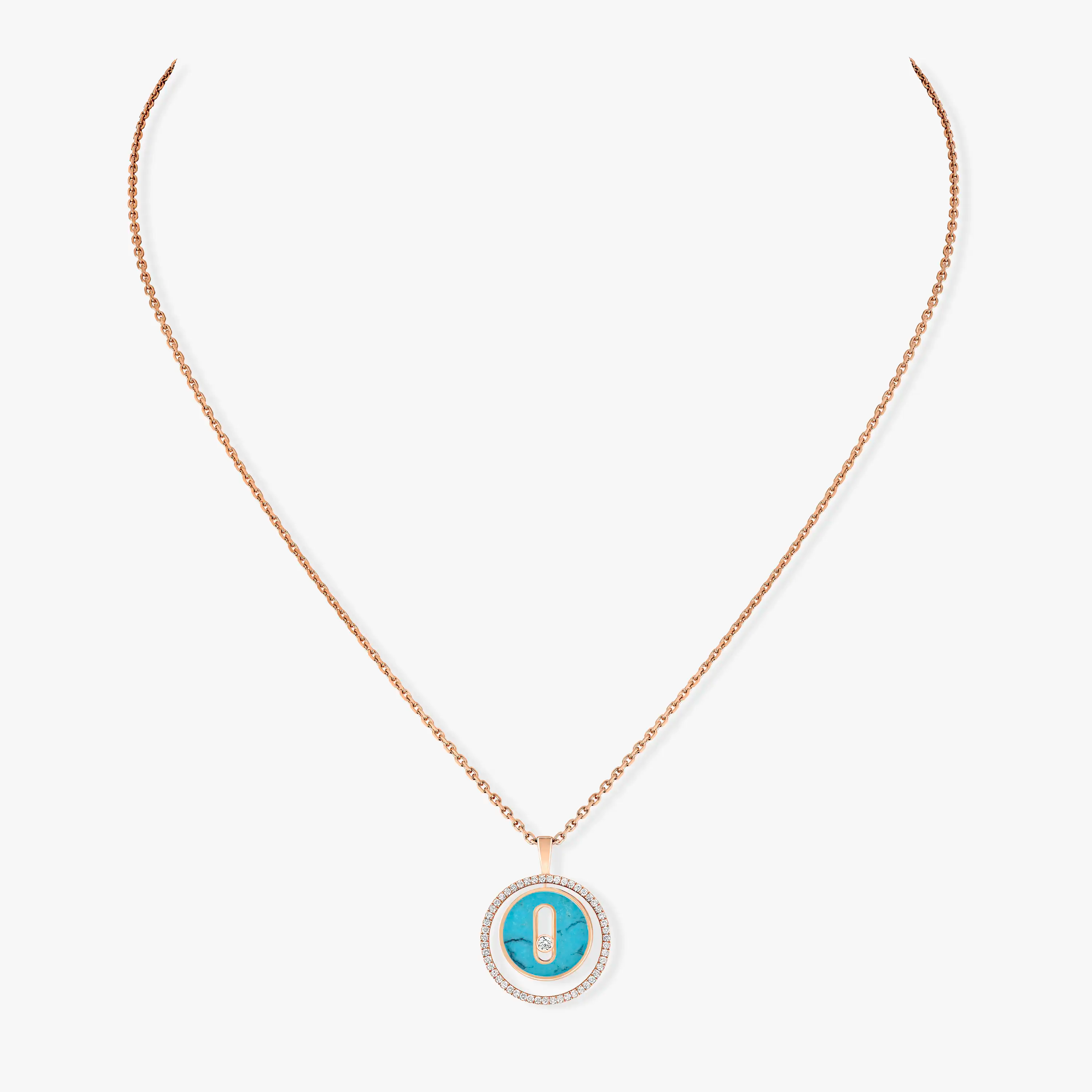 [⭐JeweliWhal]Demo MOVE 1 DIAMOND TURQUOISE PINK GOLD DIAMOND NECKLACE