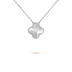 [⭐JeweliWhal]CLOVER  15MM DIAMOND LASER NECKLACE SILVER
