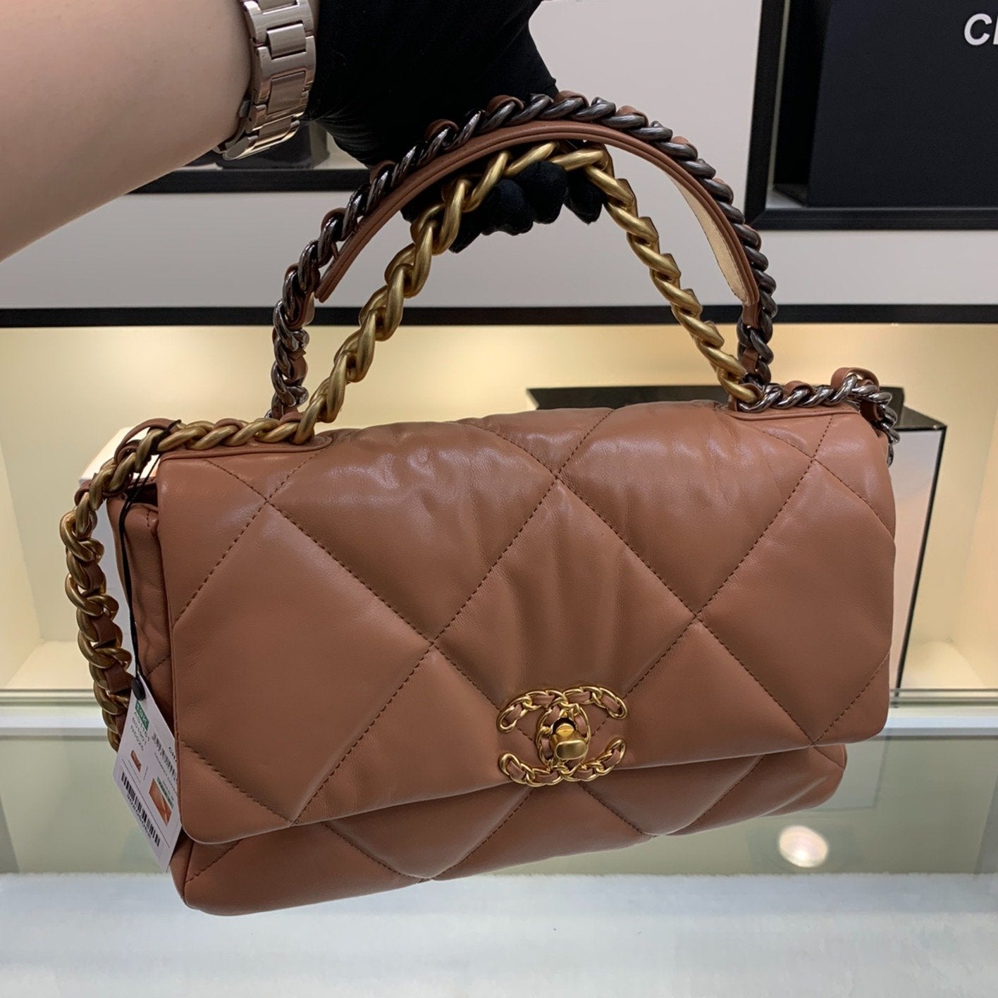 19 フラップバッグ 26 ブラウン ゴートスキン