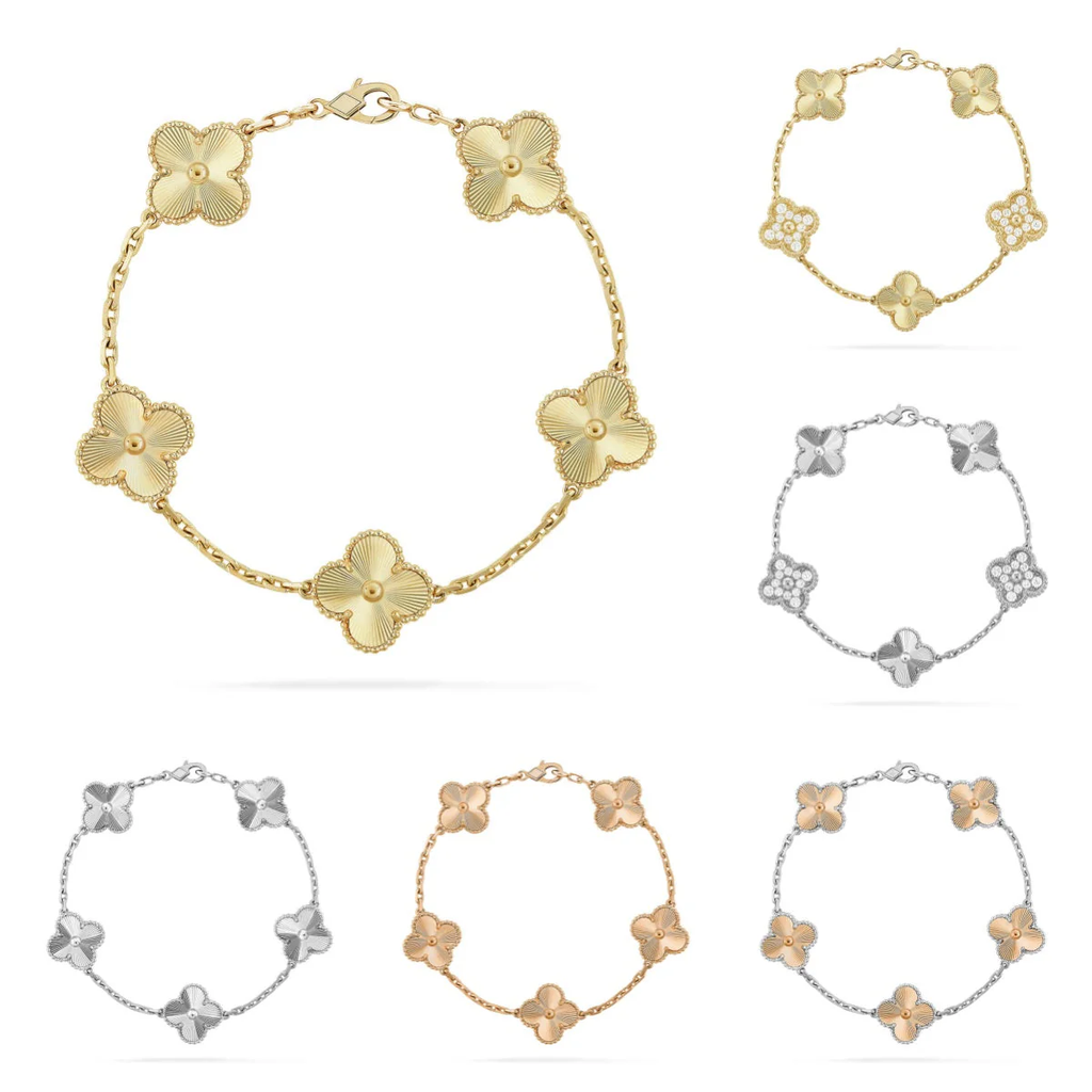 [⭐JeweliWhal] مجموعة سوار CLOVER 5 MOTIF LASER