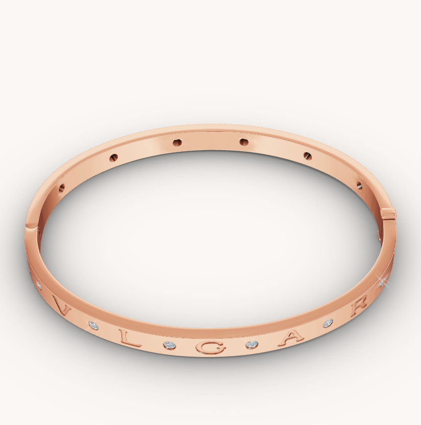 [⭐JeweliWhal]سوار ZERO 1 PINK GOLD بـ 12 ماسة