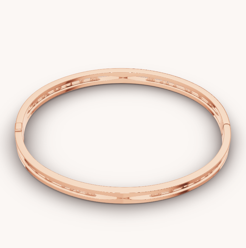 [⭐JeweliWhal]ZERO 1 شعار حلزوني سوار ذهب وردي