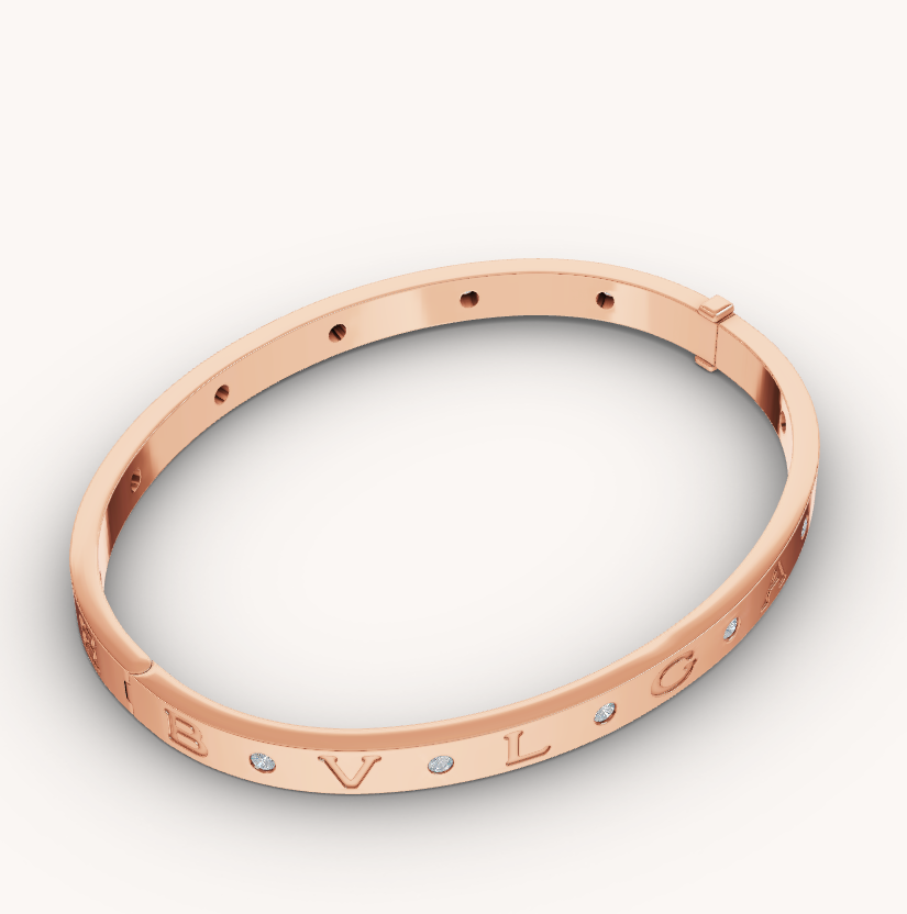 [⭐JeweliWhal]سوار ZERO 1 PINK GOLD بـ 12 ماسة