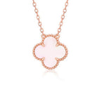 [⭐JeweliWhal]CLOVER 15MM PINK MOTHER-OF-PEARL SINGLE FLOWER NECKLACE
