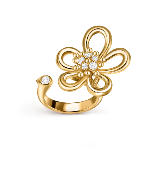 [⭐جويلي وال] خاتم توين باترفلاي الماسي من عرق اللؤلؤ