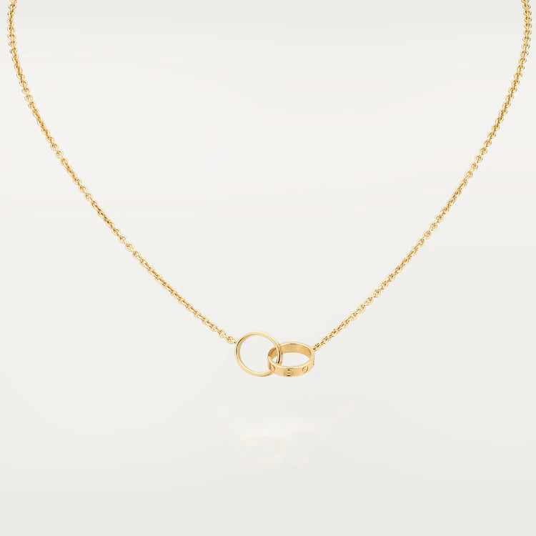 [⭐JeweliWhal]LOVE NECKLACE DOUBLE RING GOLD