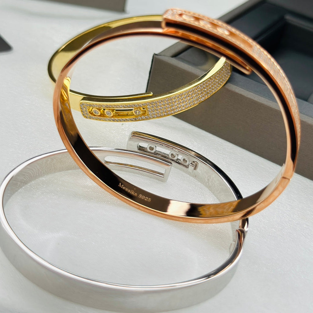 [⭐JeweliWhal]Move Noa Rose Gold Pavé Diamond Bangle Bracelet