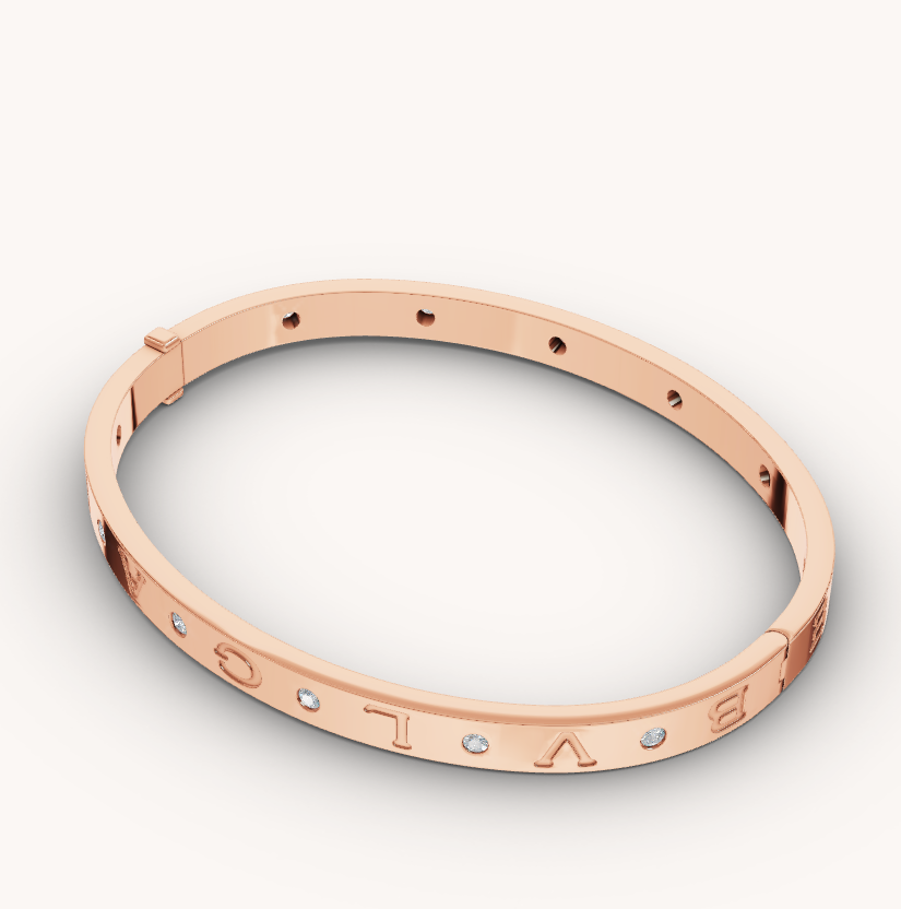 [⭐JeweliWhal]سوار ZERO 1 PINK GOLD بـ 12 ماسة