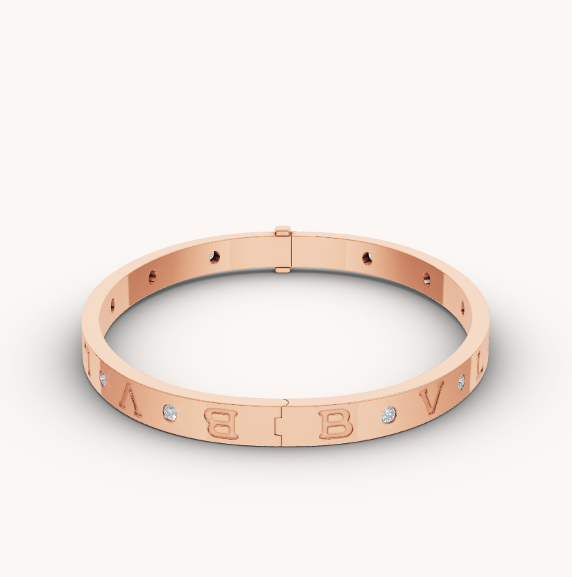 [⭐JeweliWhal]سوار ZERO 1 PINK GOLD بـ 12 ماسة