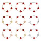 [⭐JeweliWhal] مجموعة سوار CLOVER 5 MOTIF RED PATTERN
