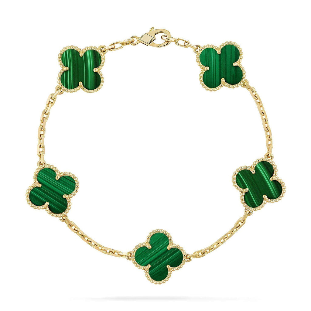 [⭐JeweliWhal] مجموعة سوار CLOVER 5 MOTIF MALACHITE