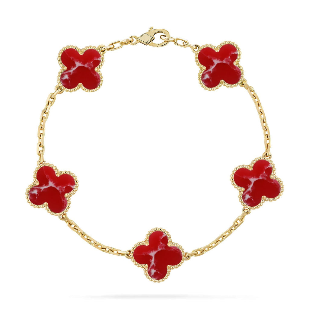 [⭐JeweliWhal] مجموعة سوار CLOVER 5 MOTIF RED PATTERN