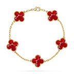 [⭐JeweliWhal] مجموعة سوار CLOVER 5 MOTIF RED PATTERN