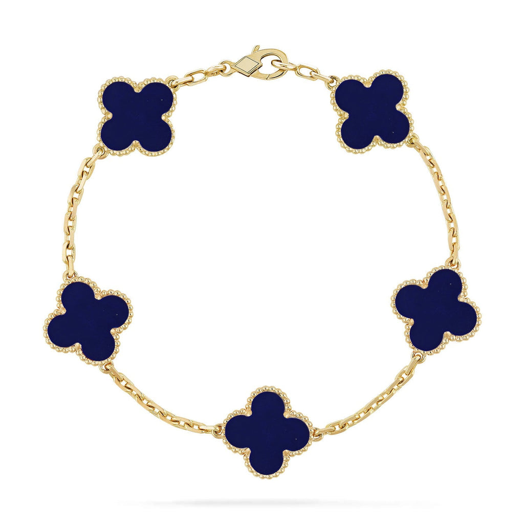 [⭐JeweliWhal] مجموعة سوار CLOVER 5 MOTIF LAPIS LAZULI