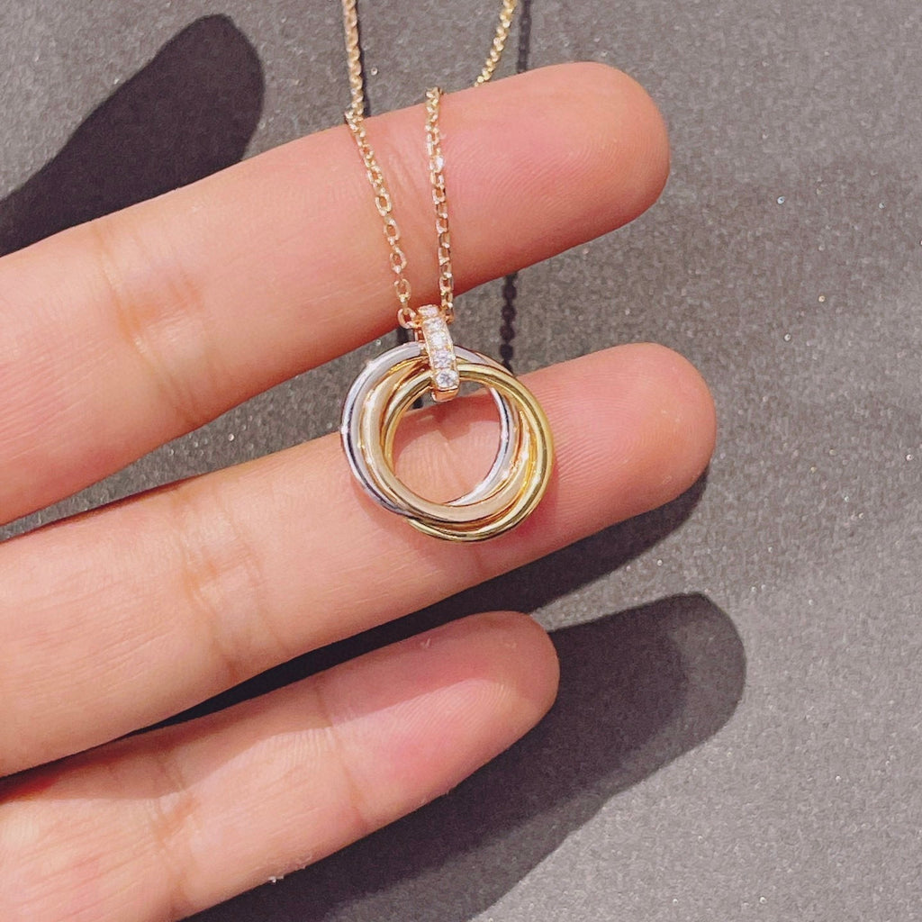 [⭐JeweliWhal]トリニティネックレス ゴールド ダイヤモンド