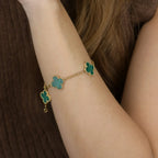 [⭐JeweliWhal] مجموعة سوار CLOVER 5 MOTIF MALACHITE