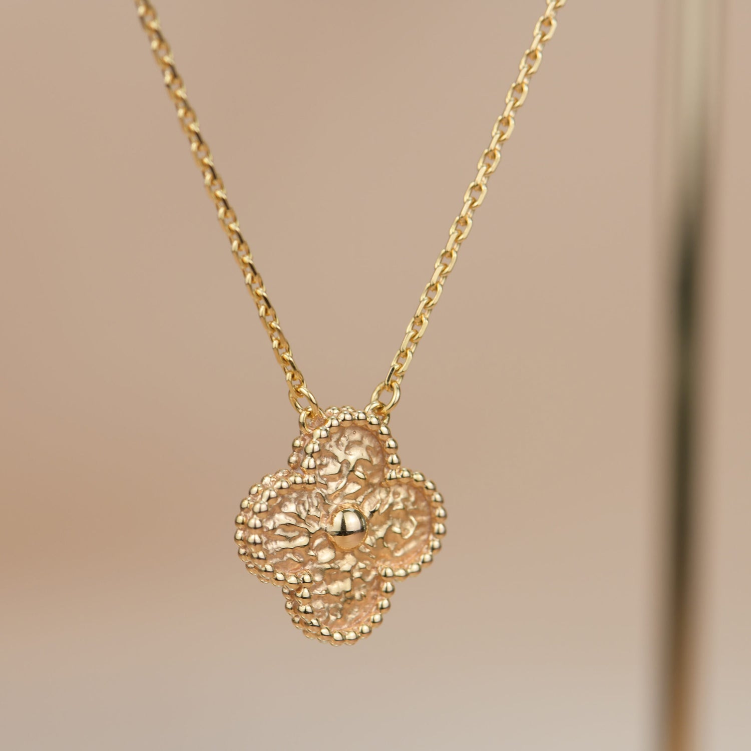 [⭐JeweliWhal]CLOVER 15MM  BRONZING NECKLACE