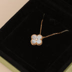 [⭐JeweliWhal]CLOVER 15MM DIAMOND WHITE FRITILLARIA NECKLACE