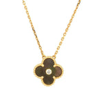 [⭐JeweliWhal]CLOVER 15MM DIAMOND AND MOTHER-OF-GREY NECKLACE