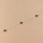 [⭐JeweliWhal] مجموعة سوار CLOVER 5 MOTIF MALACHITE