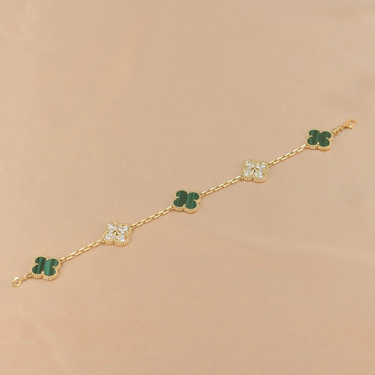 [⭐JeweliWhal] مجموعة سوار CLOVER 5 MOTIF MALACHITE