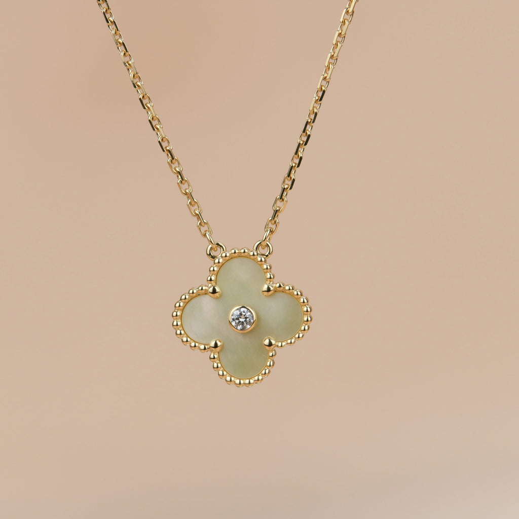 [⭐JeweliWhal]CLOVER 15MM DIAMOND GOLD MOTHER OF PEARL NECKLACE