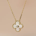 [⭐JeweliWhal]CLOVER 15MM DIAMOND GOLD MOTHER OF PEARL NECKLACE