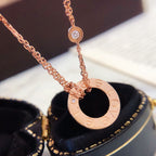 [⭐JeweliWhal]قلادة الحب 16MM 2 ألماس