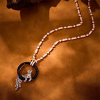 [⭐JeweliWhalジュエリー]新作ブラックサークルパンサーフルダイヤモンドネックレス