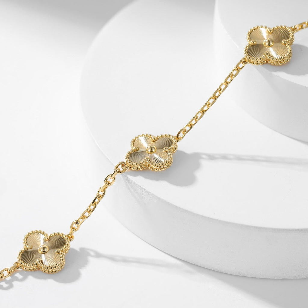 [⭐JeweliWhal]クローバー 10モチーフ レーザーネックレス