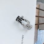 [⭐JeweliWhal]FORCE LARGE HORSESHOE BLACK WHITE DIAMOND BRACELET SILVER