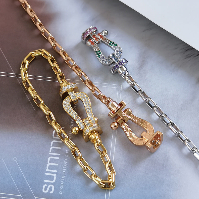 [⭐JeweliWhal]FORCE LARGE HORSESHOE CLASP  METAL BRACELET