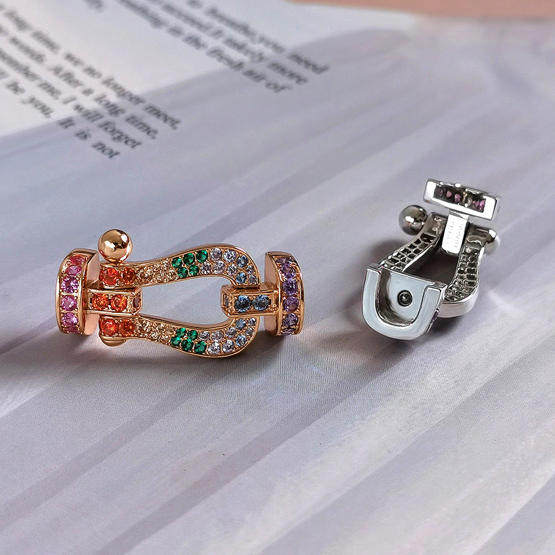 [⭐JeweliWhal]フォース ラージ ホースシューカラー ダイヤモンドブレスレット ローズゴールド