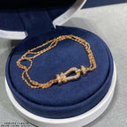 [⭐JeweliWhal]フォース スモール ホースシュー ダイヤモンド チェーン ロープ ブレスレット