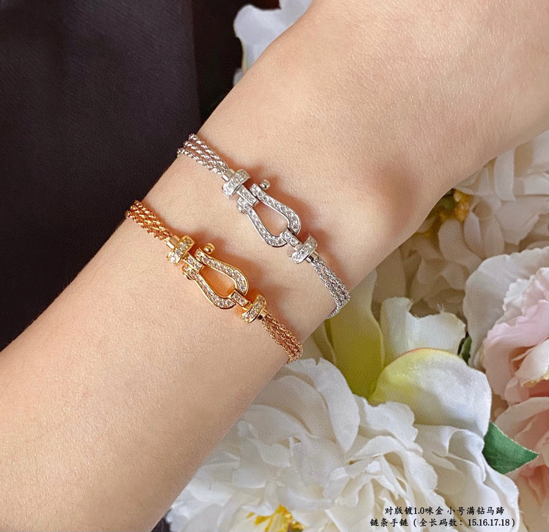 [⭐JeweliWhal]フォース スモール ホースシュー ダイヤモンド チェーン ロープ ブレスレット