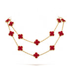 [⭐JeweliWhal]قلادة CLOVER 20 MOTIFS CARNELIAN