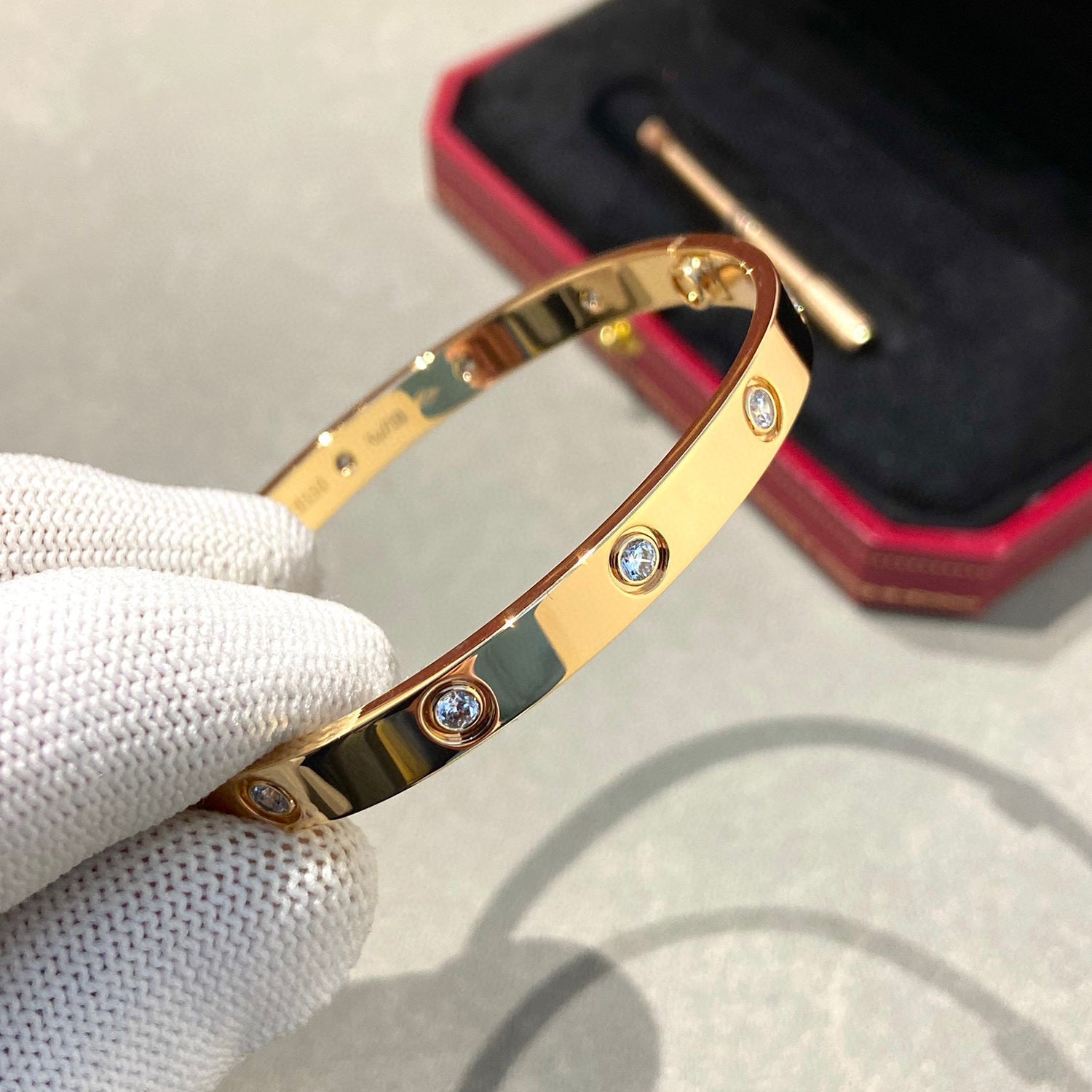 [⭐JeweliWhal]LOVE BRACELET 6.1MM 10 DIAMONDS
