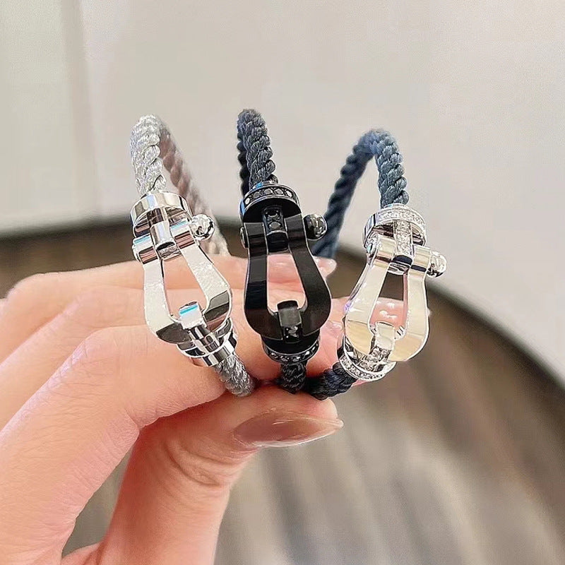 [⭐JeweliWhal]FORCE LARGE HORSESHOE NO DIAMOND BRACELET SILVER