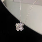 [⭐JeweliWhal]CLOVER 15MM DIAMOND SINGLE FLOWER NECKLACE