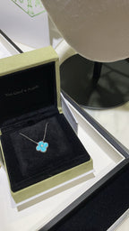 [⭐JeweliWhal]CLOVER 15MM DIAMOND SVRES PORCELAIN  NECKLACE SILVER