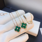 [⭐JeweliWhal]CLOVER 15MM DIAMOND TURQUOISE NECKLACE