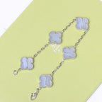 [⭐JeweliWhal] CLOVER 5 MOTIF PURPLE CHALCEDONY BRACELET COLLECTION