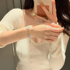 [⭐JeweliWhal] CLOVER 5 MOTIF PURPLE CHALCEDONY BRACELET COLLECTION