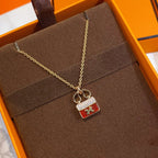 [⭐JeweliWhal]CONSTANCE RED PEDANT PINK GOLD NECKLACE