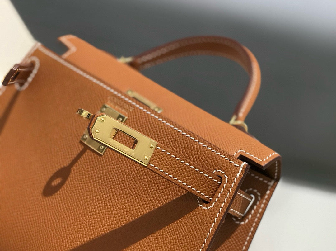 HM ケリー ミニ 20 ゴールデンブラウン エプソムゴールドハードウェア